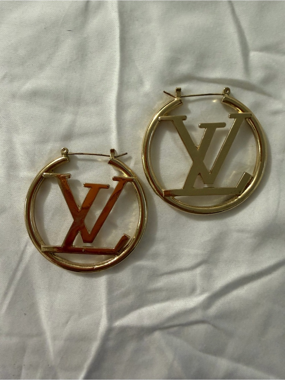 Gold-Tone Logo Hoop Earrings - Inspired